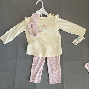 Carters Cream and Purple Baby Outfit Set